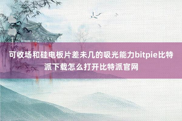 可收场和硅电板片差未几的吸光能力bitpie比特派下载怎么打开比特派官网