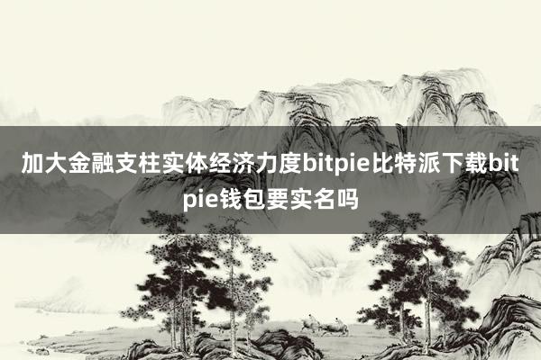   加大金融支柱实体经济力度bitpie比特派下载bitpie钱包要实名吗