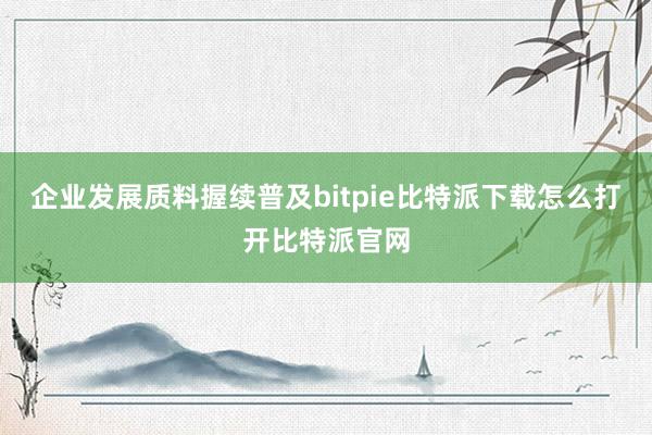 企业发展质料握续普及bitpie比特派下载怎么打开比特派官网