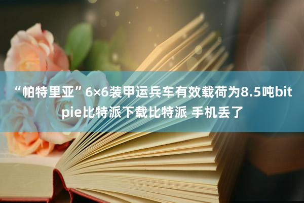 “帕特里亚”6×6装甲运兵车有效载荷为8.5吨bitpie比特派下载比特派 手机丢了