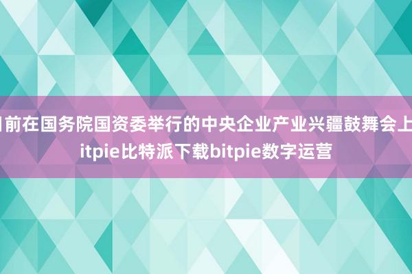   日前在国务院国资委举行的中央企业产业兴疆鼓舞会上bitpie比特派下载bitpie数字运营