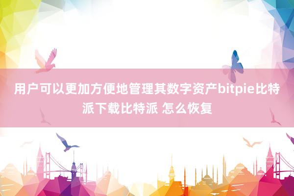 用户可以更加方便地管理其数字资产bitpie比特派下载比特派 怎么恢复