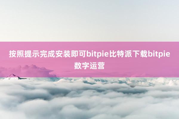   按照提示完成安装即可bitpie比特派下载bitpie数字运营