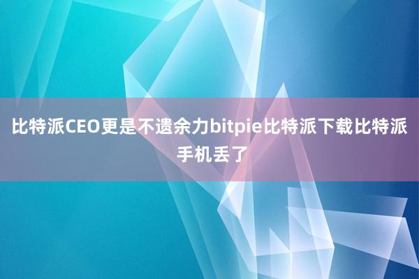 比特派CEO更是不遗余力bitpie比特派下载比特派 手机丢了