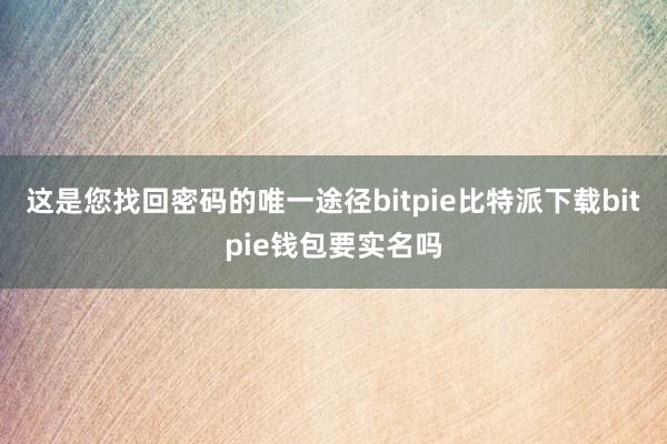 这是您找回密码的唯一途径bitpie比特派下载bitpie钱包要实名吗