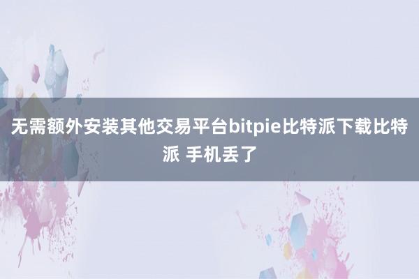   无需额外安装其他交易平台bitpie比特派下载比特派 手机丢了