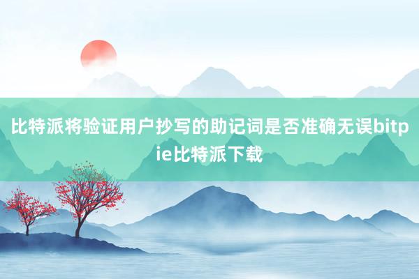   比特派将验证用户抄写的助记词是否准确无误bitpie比特派下载