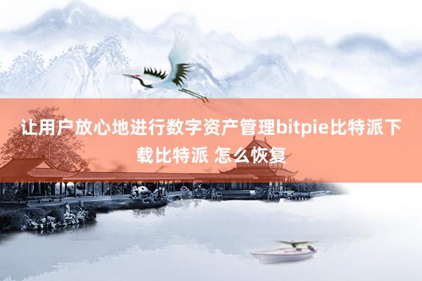   让用户放心地进行数字资产管理bitpie比特派下载比特派 怎么恢复