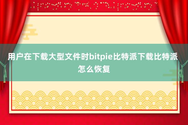   用户在下载大型文件时bitpie比特派下载比特派 怎么恢复