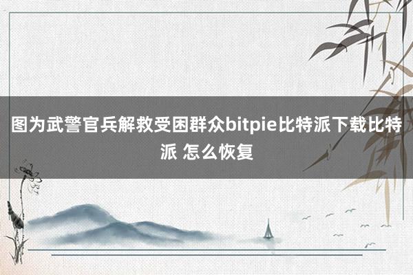 图为武警官兵解救受困群众bitpie比特派下载比特派 怎么恢复