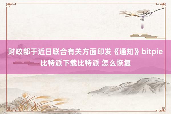 财政部于近日联合有关方面印发《通知》bitpie比特派下载比特派 怎么恢复