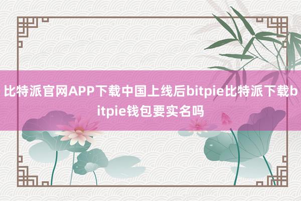   比特派官网APP下载中国上线后bitpie比特派下载bitpie钱包要实名吗