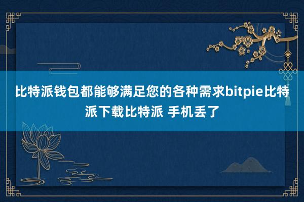 比特派钱包都能够满足您的各种需求bitpie比特派下载比特派 手机丢了