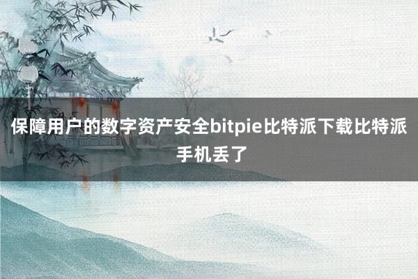 保障用户的数字资产安全bitpie比特派下载比特派 手机丢了