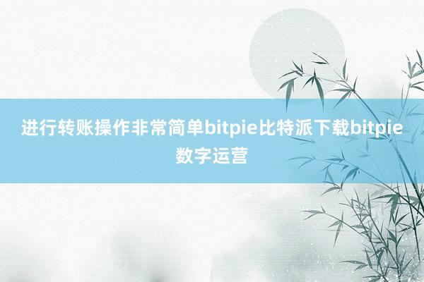 进行转账操作非常简单bitpie比特派下载bitpie数字运营