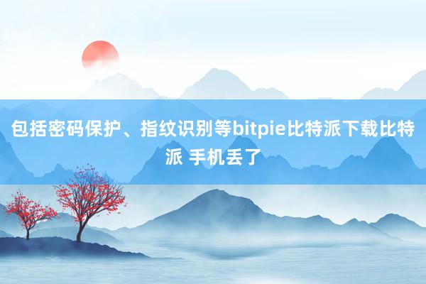 包括密码保护、指纹识别等bitpie比特派下载比特派 手机丢了