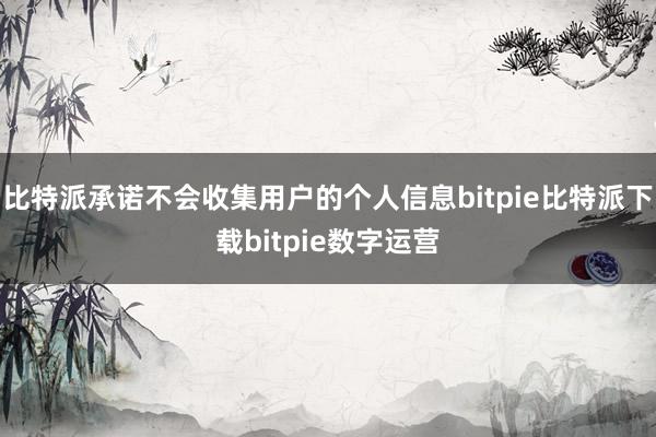   比特派承诺不会收集用户的个人信息bitpie比特派下载bitpie数字运营