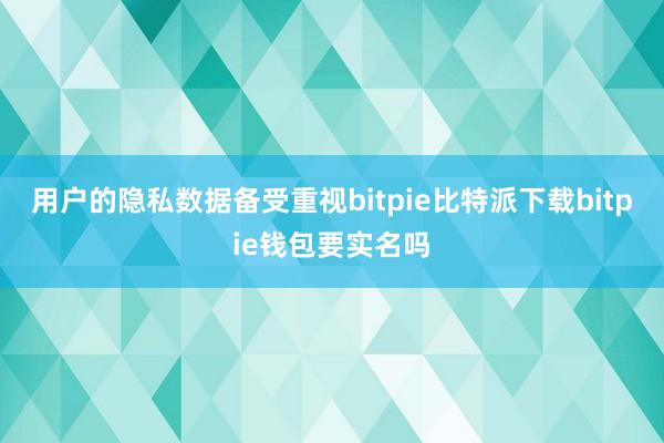 用户的隐私数据备受重视bitpie比特派下载bitpie钱包要实名吗