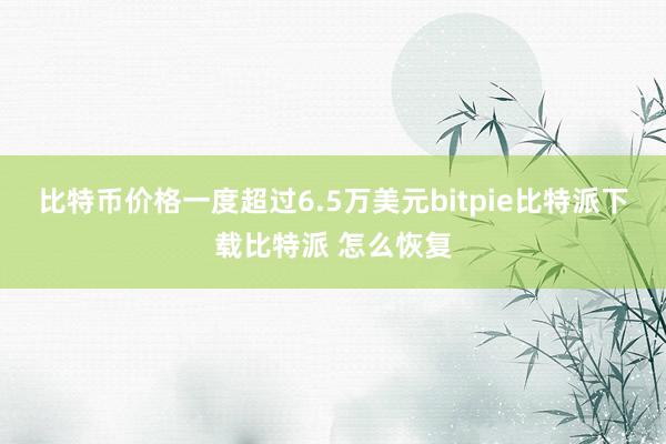   比特币价格一度超过6.5万美元bitpie比特派下载比特派 怎么恢复