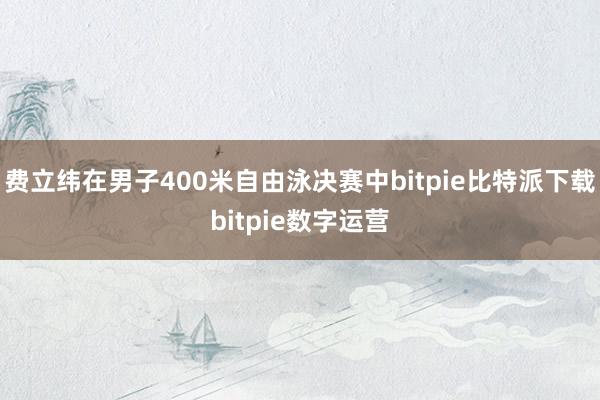   费立纬在男子400米自由泳决赛中bitpie比特派下载bitpie数字运营