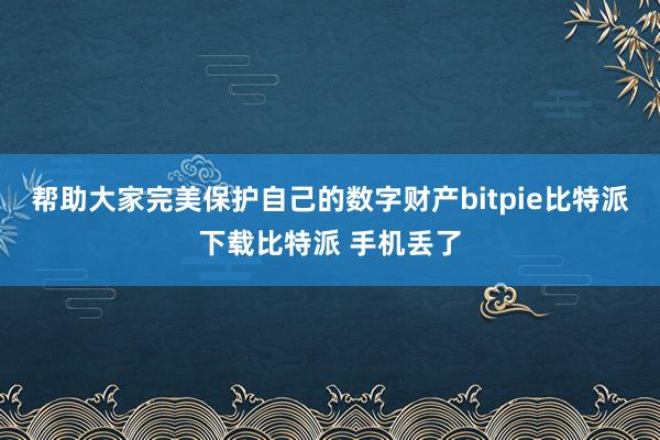   帮助大家完美保护自己的数字财产bitpie比特派下载比特派 手机丢了