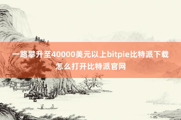   一路攀升至40000美元以上bitpie比特派下载怎么打开比特派官网