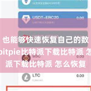   也能够快速恢复自己的数字资产bitpie比特派下载比特派 怎么恢复