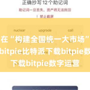 在“构建全国统一大市场”一节中bitpie比特派下载bitpie数字运营