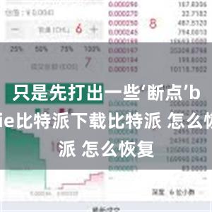   只是先打出一些‘断点’bitpie比特派下载比特派 怎么恢复