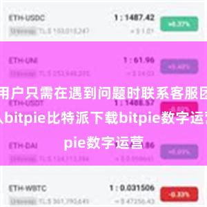 用户只需在遇到问题时联系客服团队bitpie比特派下载bitpie数字运营